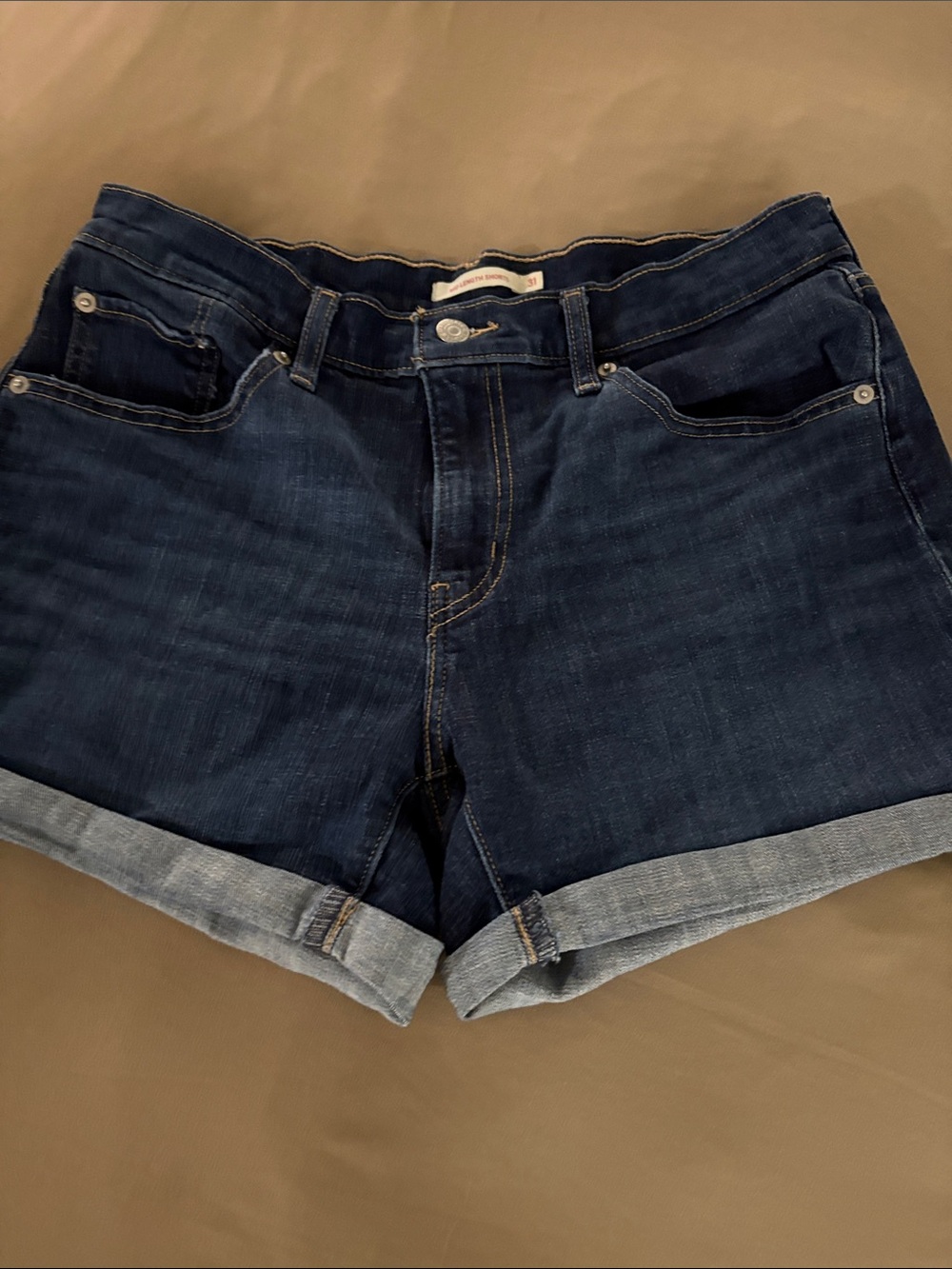 Levi's Dark Indigo Rolled-Hem Women's Denim Shorts